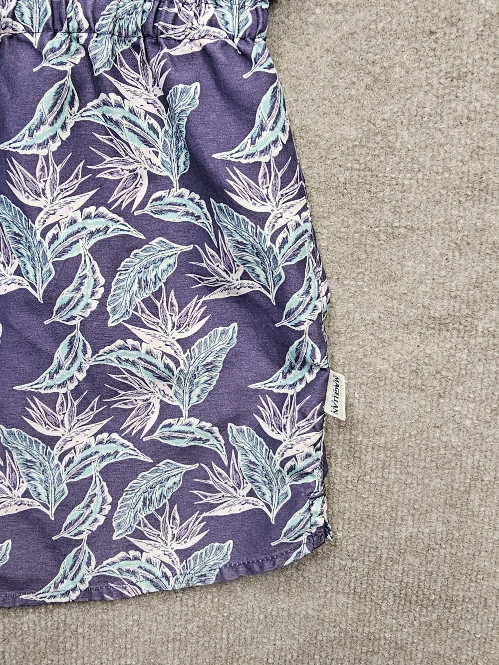Magellan Outdoors Girls Size 5 Fishing Dress Purple Tropical Print UPF Vented